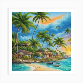 Sunset Beach Art Print