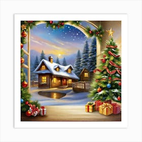 Christmas Window Art Print