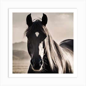 Black Horse Art Print