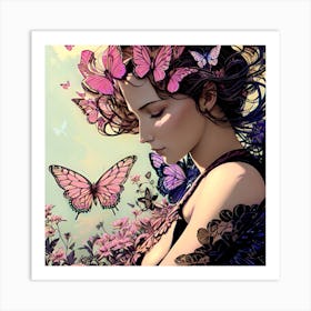 Butterfly Girl 1 Art Print