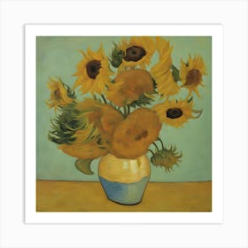 Sunflowers In A Vase 1 Art Print