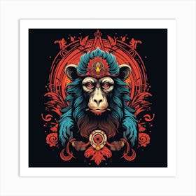 Monkey In A Hat Art Print