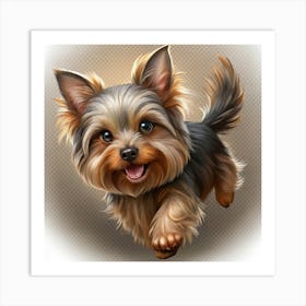 Yorkshire Terrier Puppy With Big Brown Eyes Art Print