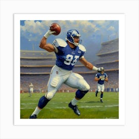 The Shielded Warrior Football Player in Action Art Print