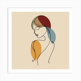 Woman'S Face Line Art Art Print