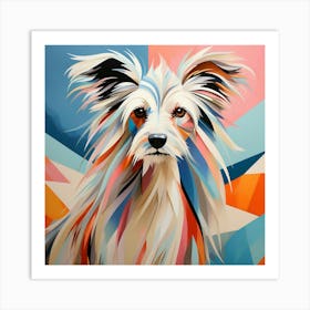 Abstract modernist chinese crested dog 1 Art Print