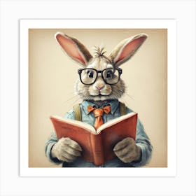 Rabbit Reading A Book 1 Art Print