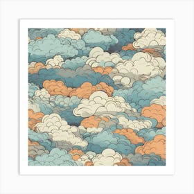 Clouds Seamless Pattern Art Print