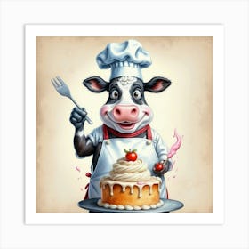 Chef Cow 11 Art Print