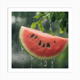 Watermelon In The Rain 2 Art Print