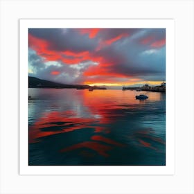 Sunset In Tahiti Art Print