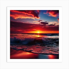 Sunset On The Beach 578 Art Print