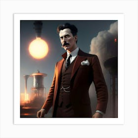 Tesla In Suit Art Print