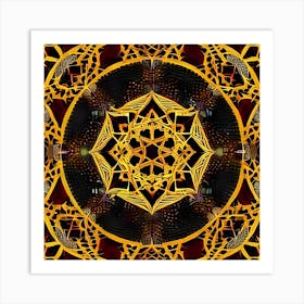 Golden Mandala Art Print