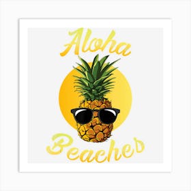 Pineapple Sunglasses Aloha Beaches Hawaiian Hawaii Art Print