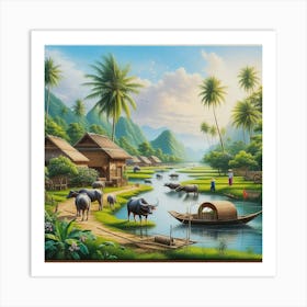 Asian Village 1 Art Print