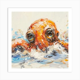 Octopus Swimming Art Print