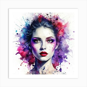 Watercolor Of A Woman Art Print