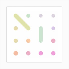Dots And Levers 2 Square Art Print