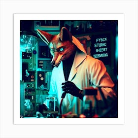 Jackal Scientist Art Print