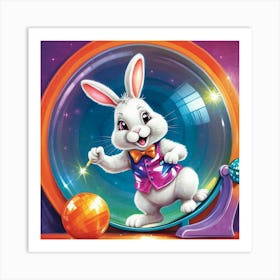 Rabbit In A Magic Ball Art Print