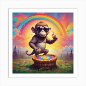 Monkey On A Stump Art Print