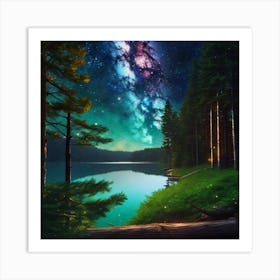 Milky Night Sky Art Print