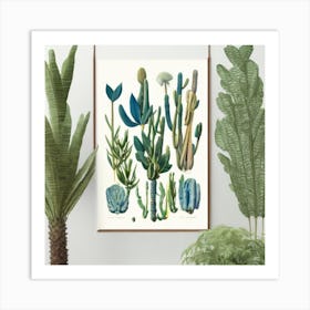 Cactus Print Jardin Majorelle, Morocco Vintage Botanical Art Print 1 Art Print