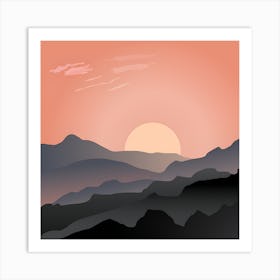 Sunset In The Mountains 15 Art Print