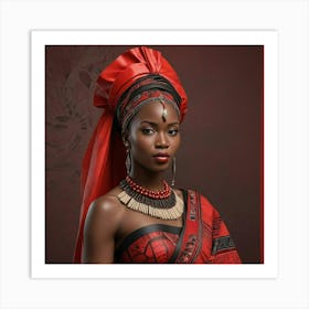 African Woman In Traditional Dress 1 Art Print