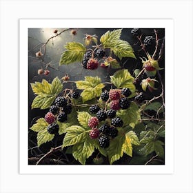 Autumn Brambles and Blackberries Art Print