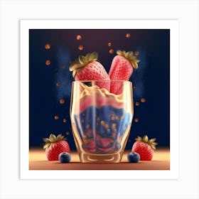 Strawberry Milkshake Art Print