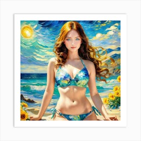 Girl In A Bikinidgg Art Print