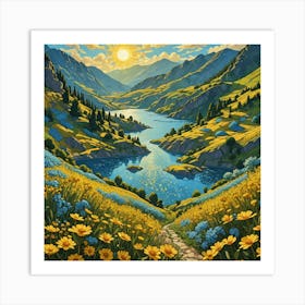 Sunrise In The Mountains 1 Art Print