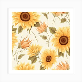 Pastel Sunflower Art Print