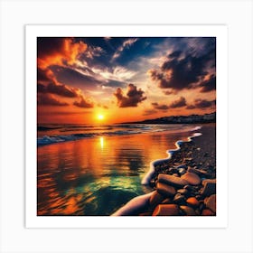 Sunset On The Beach 307 Art Print