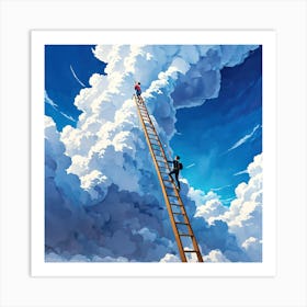 Ladder To The Sky, Ladder Of Success Art Print