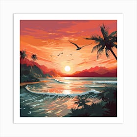 Beach Sunset Art Print