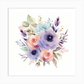 Watercolor Flowers 5 Art Print