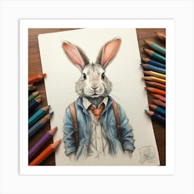 Rabbit In A Suit 23 Art Print