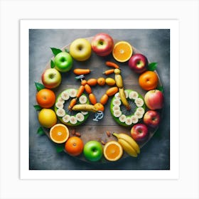 Fruit And Vegetables In A Circle Art Print