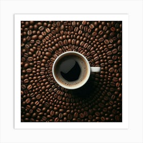 Coffee Cup On Coffee Beans 2 Art Print