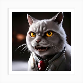 Cat In A Suit 1 Art Print