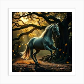 Horse In The Forest 6 Art Print