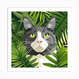 Cat In The Jungle 20 Art Print