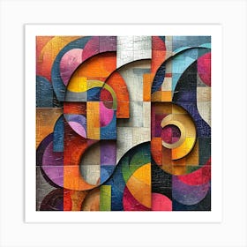 Abstract Geometries in Vibrant Colour Print Art Print