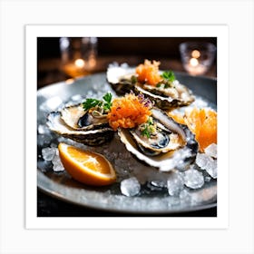 Oysters On Ice 1 Art Print