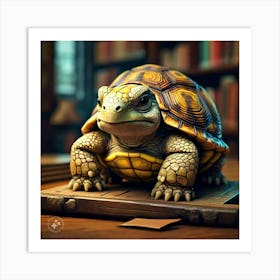 The Tortoise Looking Clever And Determined Art Print