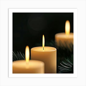 Christmas Candles Art Print