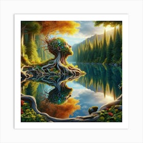 Tree In The Water Art Print